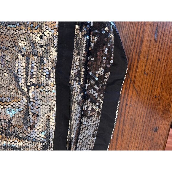 NWT J. Crew Collection Ltd. Edition Silver Sequined Mini Skirt w/Black Lining XL - Picture 4 of 7